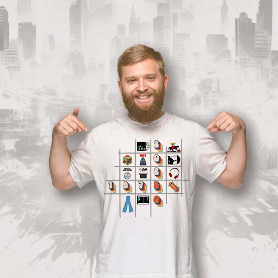 t-shirt 1975 t-shirt 50 anni bianca